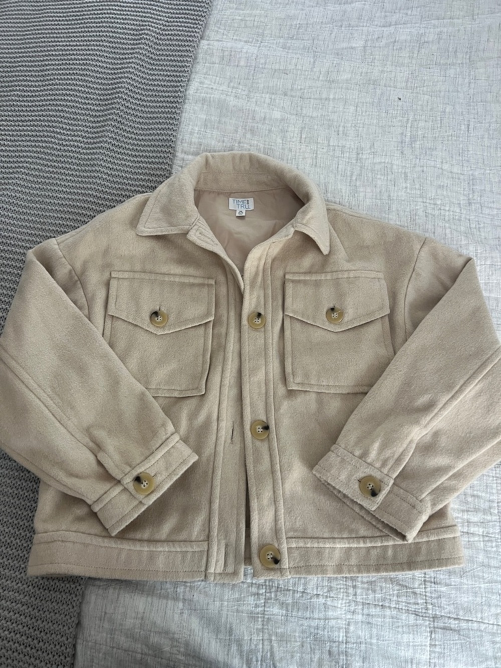 Time & tru cream shacket